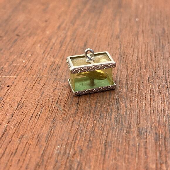Vintage Wells 925 Sterling Silver Aquarium Fish Tank Pendant Bracelet Charm - Picture 4 of 7